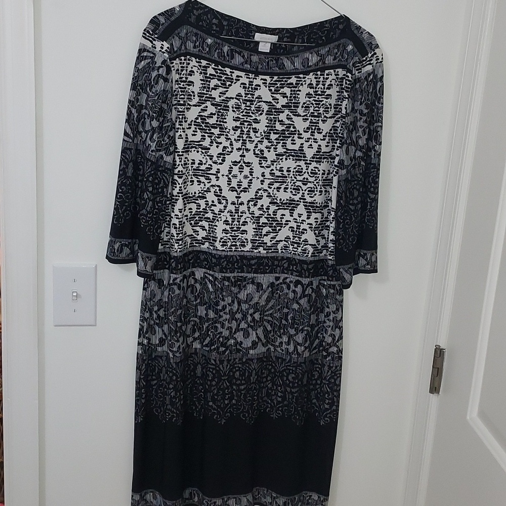 Chico's paisley casual formal lightweight midi dress - Picture 1 of 5